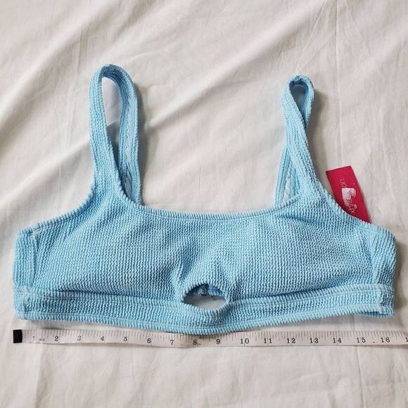 Xhileration light blue ribbed bikini top xl - Picture 4 of 10